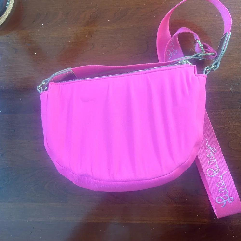 Lilly Pulitzer neoprene, Barbie pink Crossbody Giovanna bag purse 10.5 x 8“flaws - Picture 14 of 16